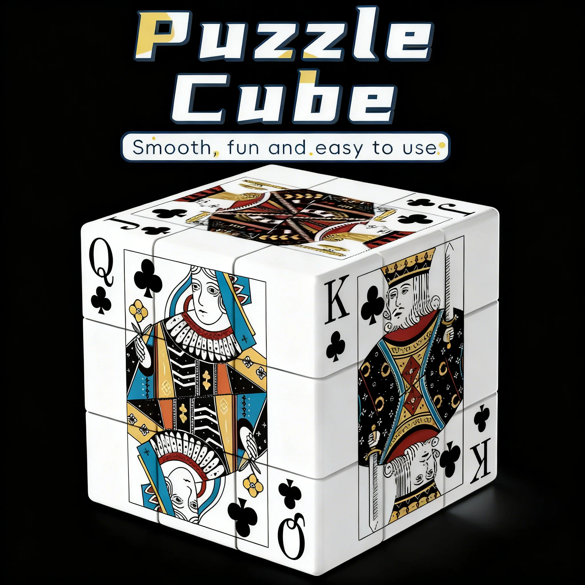 

poker Cube, 3x3 Magic Cube ，playing cards Cube，3x3x3 Speed Cube Toys, suitable for children and adults，Party event gifts, collec