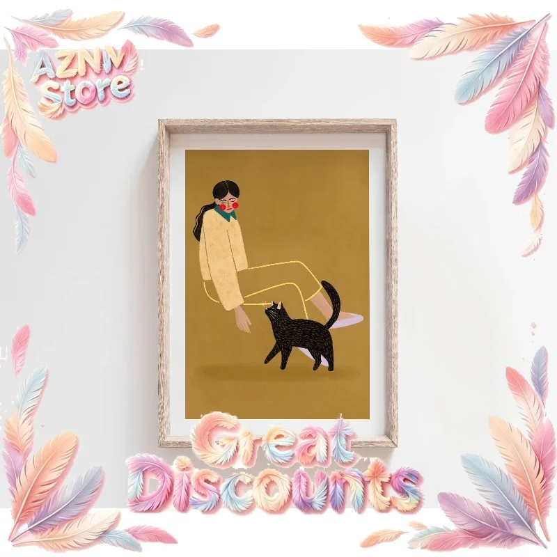 2026Whimsical Colourful Art Print Vibrant Woman Minimal Portrait Canvas Painting Female Poster Dorm Home Wall Decor