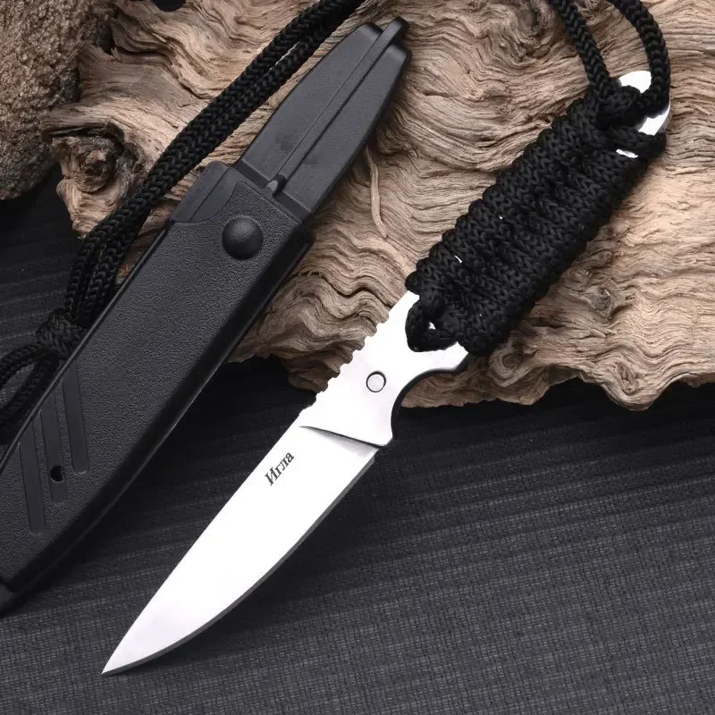 EDC Kizlyar Igla Protable Fixed Knife High Carbon Stainless Steel Blade Paracord Tie Rope Handle Kitchen Knife BBQ Tool