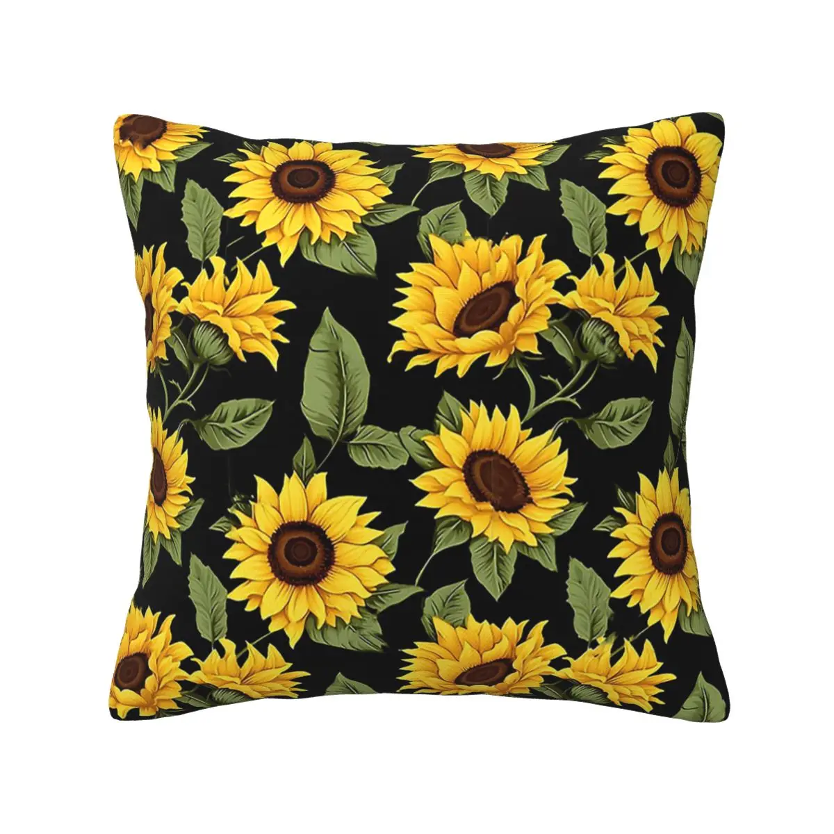 

Sunflower Pattern In Black Soft fabric Digital printing 20x20in Pillows for sofa sofa cushion Drop Shipping