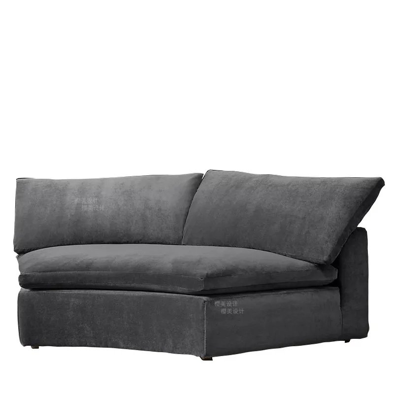 Nordic curved flannel sofa, villa post-modern creative sofa