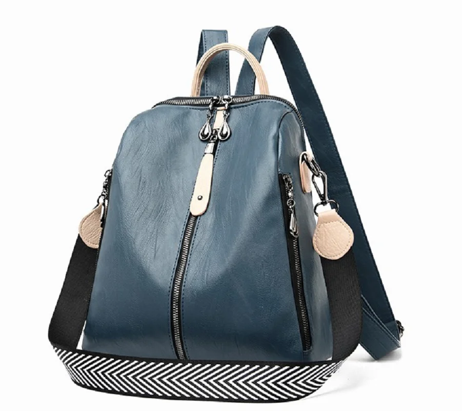 Korean Women’s Backpack Fashion Designer High Quality Soft Leather Large Capacity Travel Shoulder Bags School Bag Backpacks
