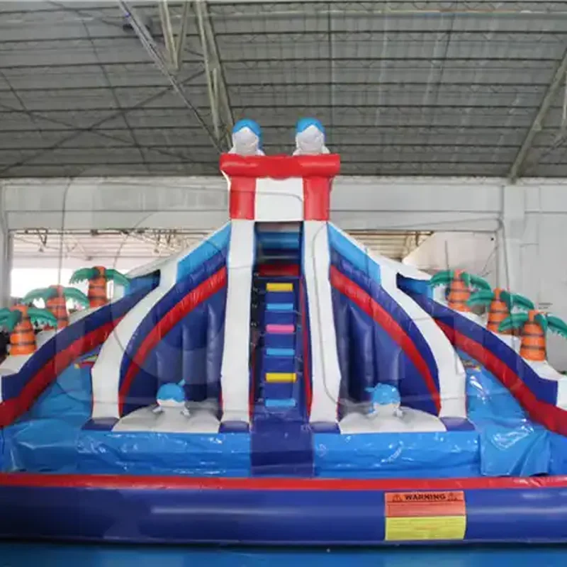 CH commercial adult inflatable water slide with wet and swimming pool,water slide bounce house for kids