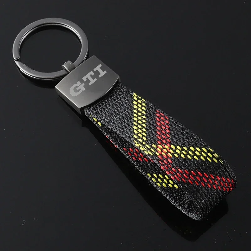 Oxford Webbing Car Styling Keychain Pendant Key Ring For Volkswagen GTI Logo Passat Santana Beetle Scirocco