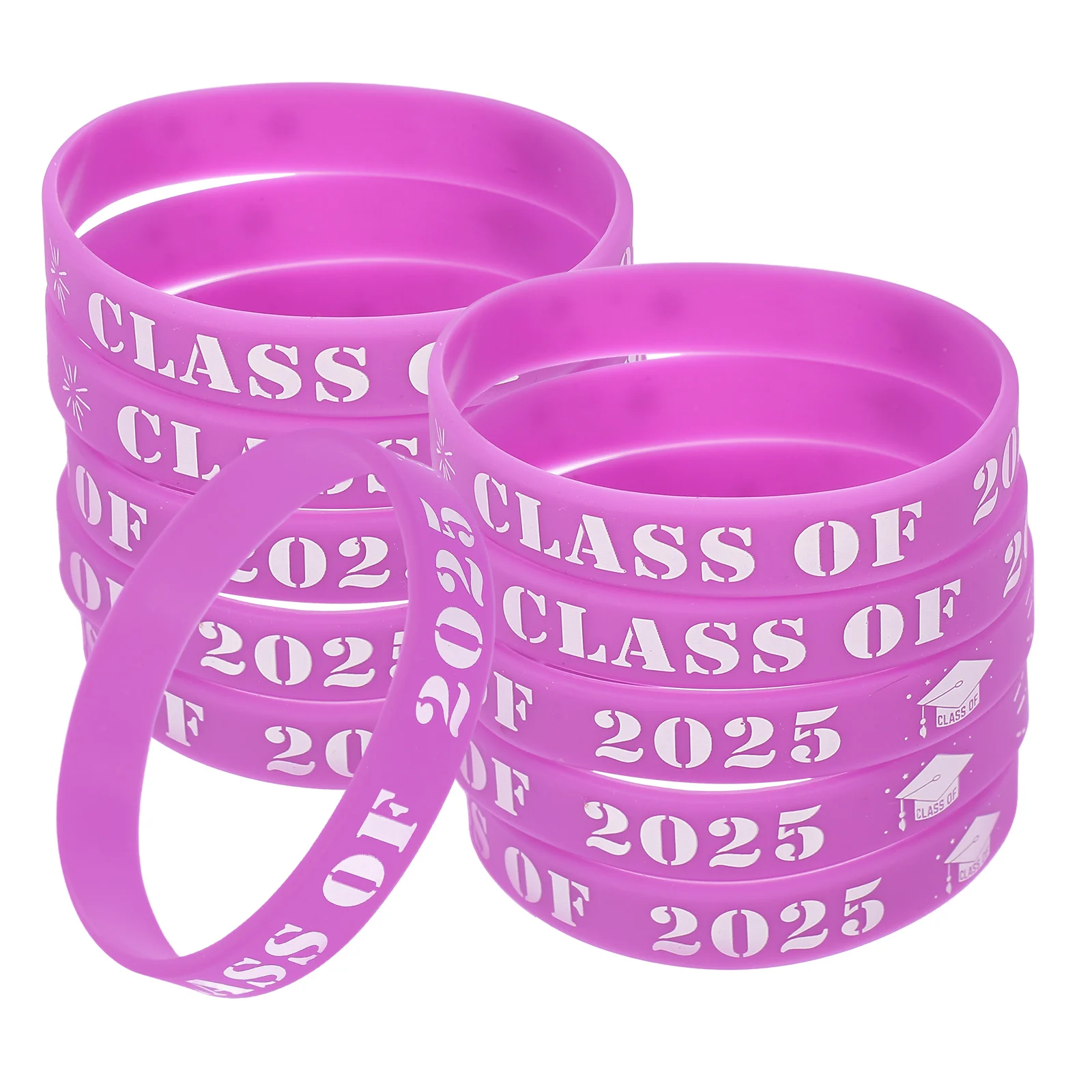 25 Pcs Graduation Party Wristbands Silicone Bracelet for Decorate Graduations Silica Gel Decorative Reusable