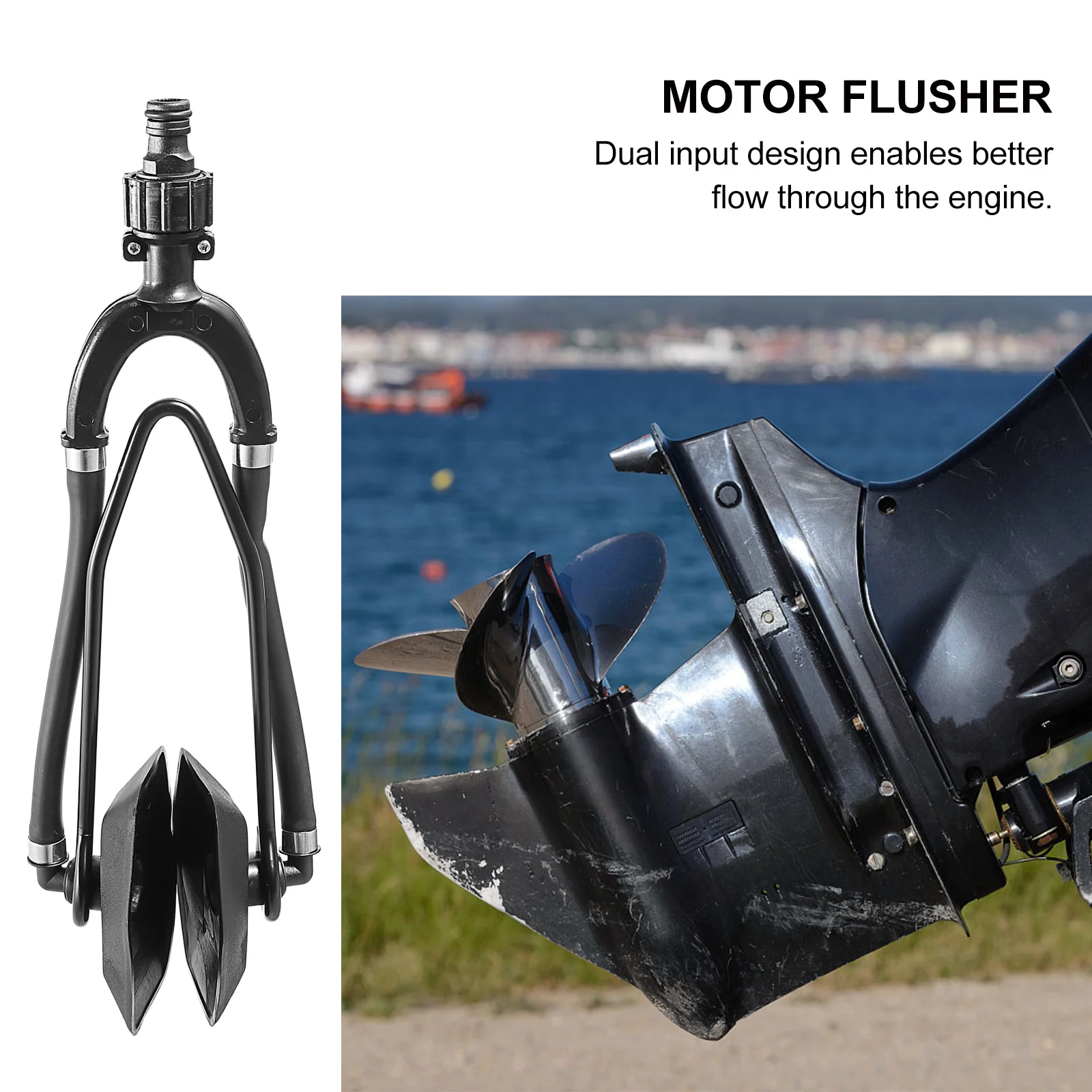 

Universal Outboard Motor Water Flusher Muffs For Boat Engine Cleaning Steel Rectangular Flusher Tool Kit