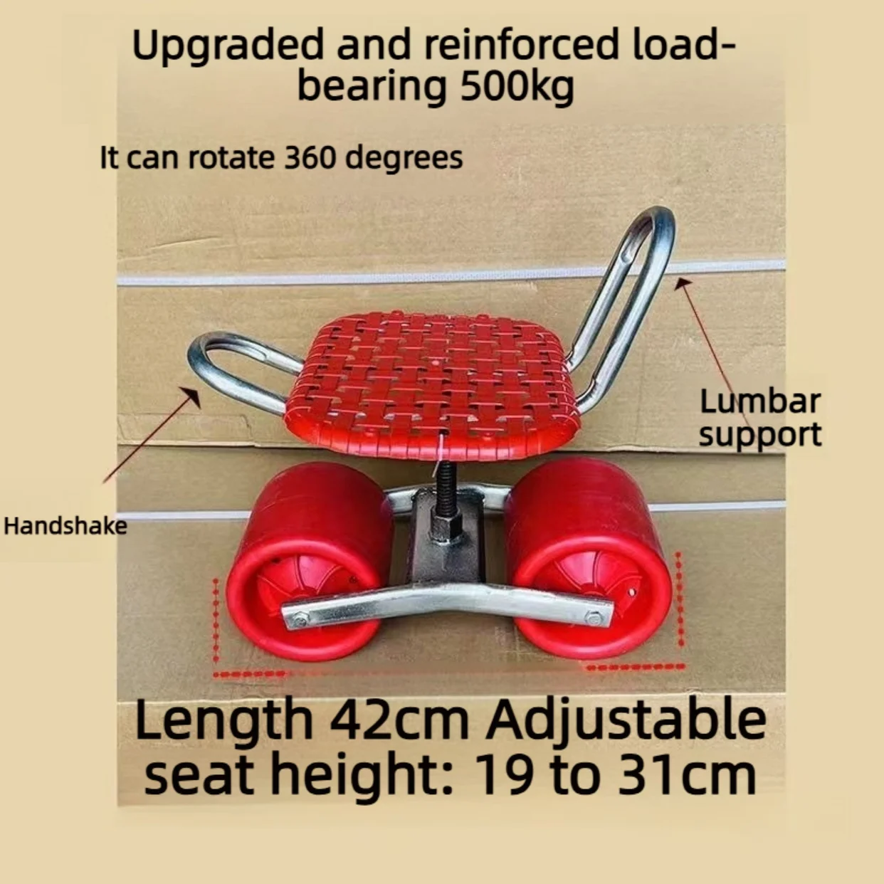 XMSJ Multi-Functional Farm Stool, Portable Trimming Cart, Height Adjustable 360°Rotatable Gardening Chair, Field Farming Bench
