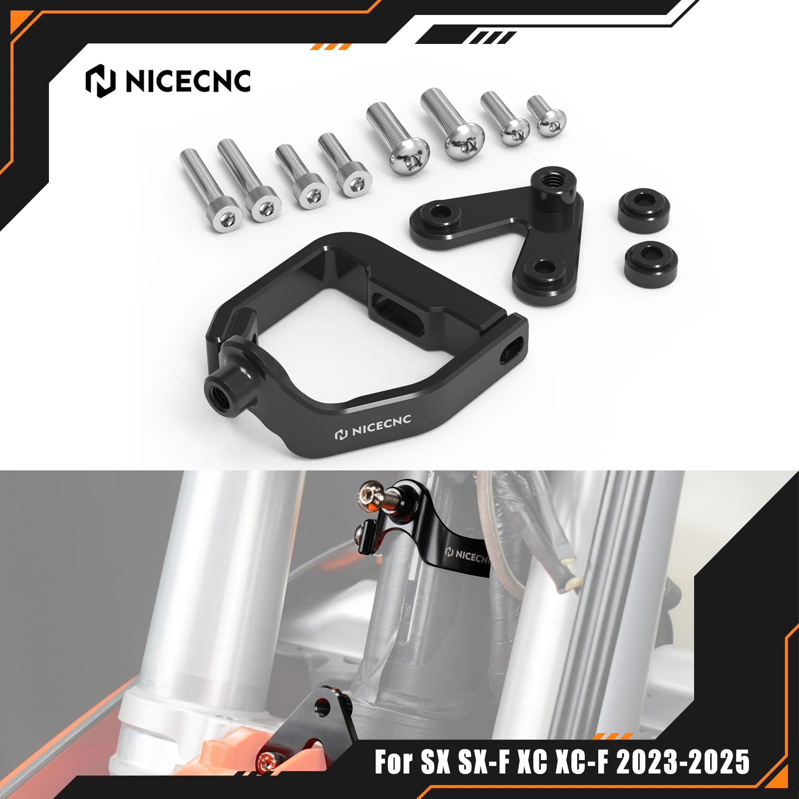 

For KTM SX 125 SXF 250 SXF 450 For Husqvarna TX 300 2023-2025 Steering Stabilizer Damper Mounting Bracket For GasGas MC 250F