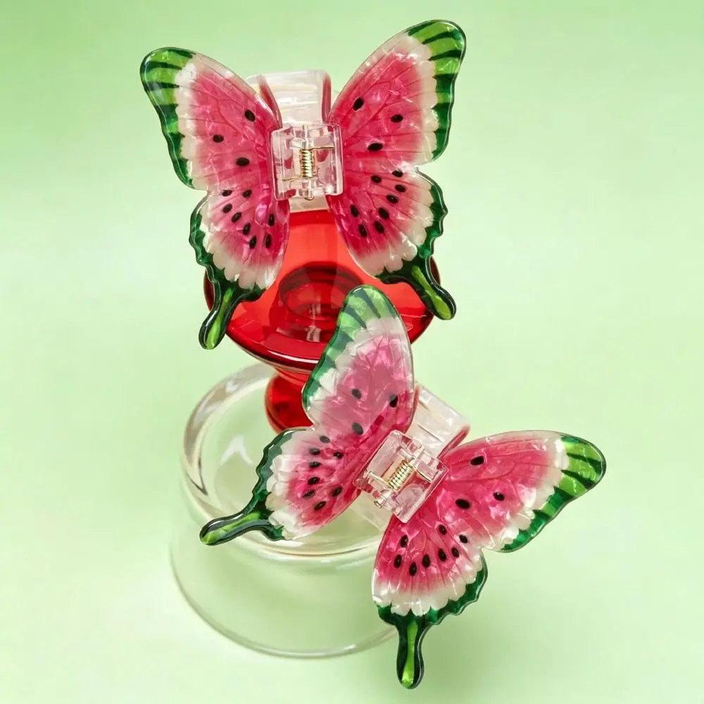 Cute Hairpin Butterfly Hair Claw Cartoon Animals Plastic Shark Clip Large Size PVC Watermelon-Patterned Hair Clip Girls
