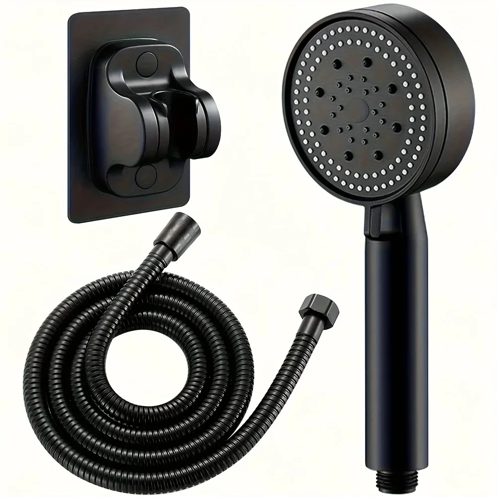 Cabezal de ducha de mano de alta presión, 8 modos, resistente a caídas, negro, ahorro de agua, accesorios de baño