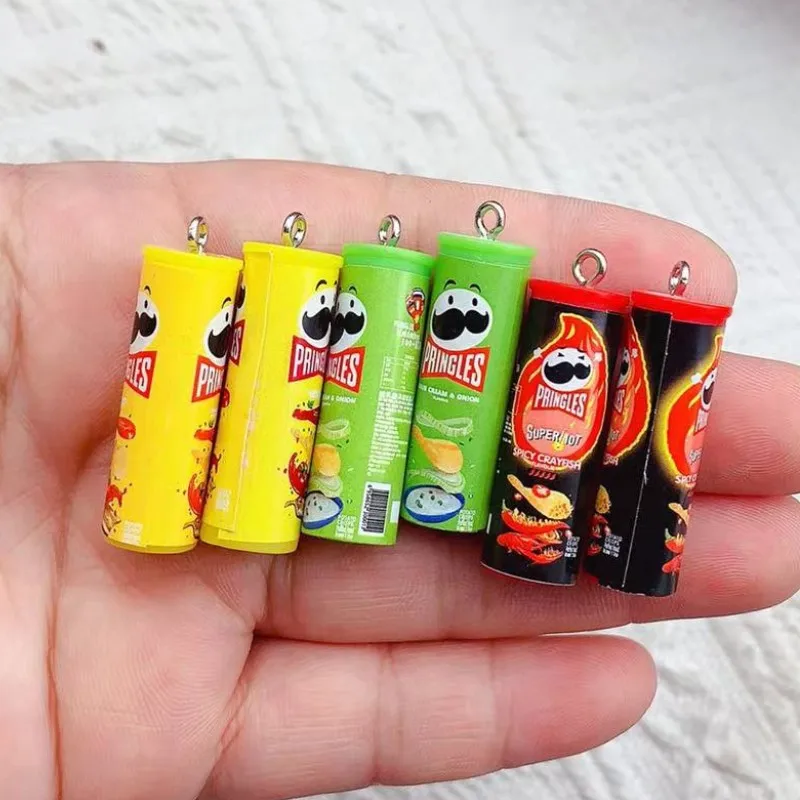 10 stücke mini snack kartoffel chip eimer harz charms kawaii lebensmittel kleiner anhänger diy für ohrring schlüssel bund schmuck machen