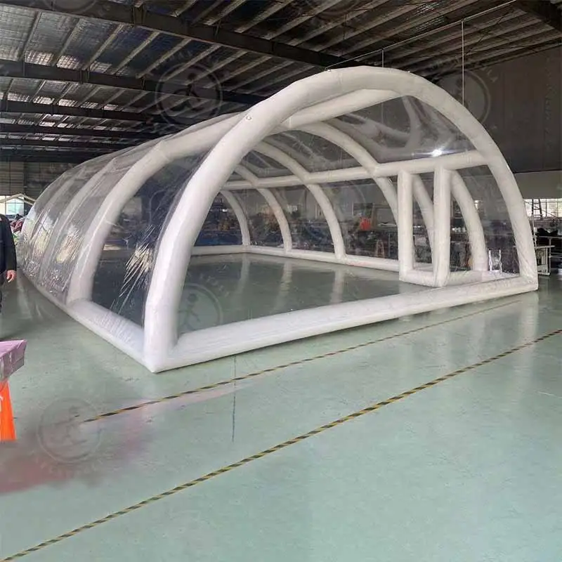 Commercial Grade Large Clear Outdoor Pvc Inflatable Swimming Pool Cover Winter Pool Covered Waterproof Swimming Pool Cover