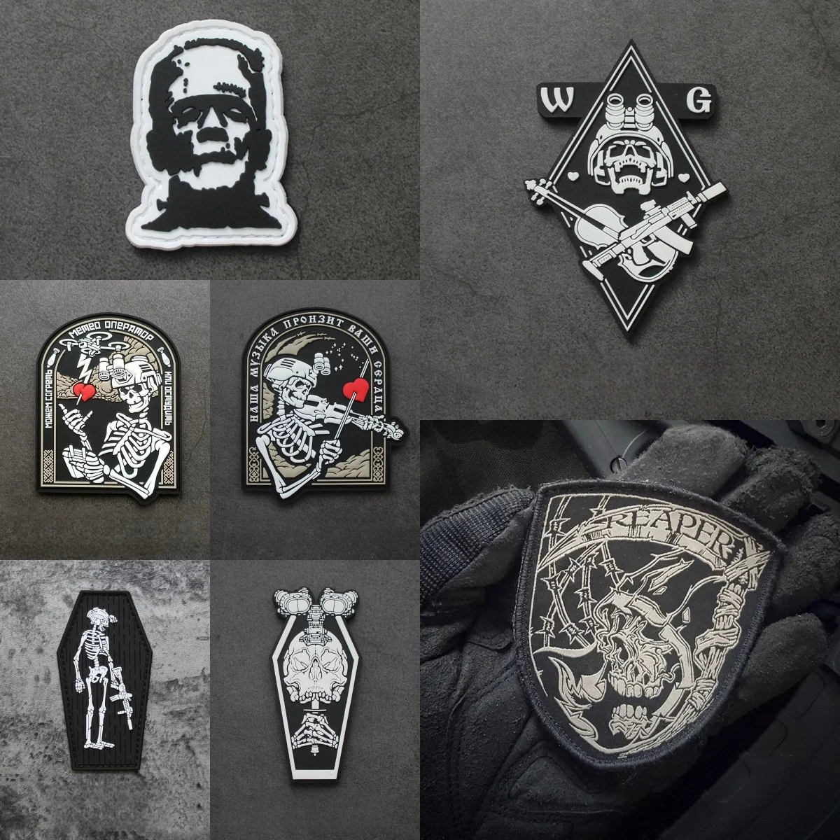 Grim Reaper Patch 3D PVC Science Monster Drone Operator Tactical Hook Accessory Russian Somla313 Morale Badge Backpack Sticker