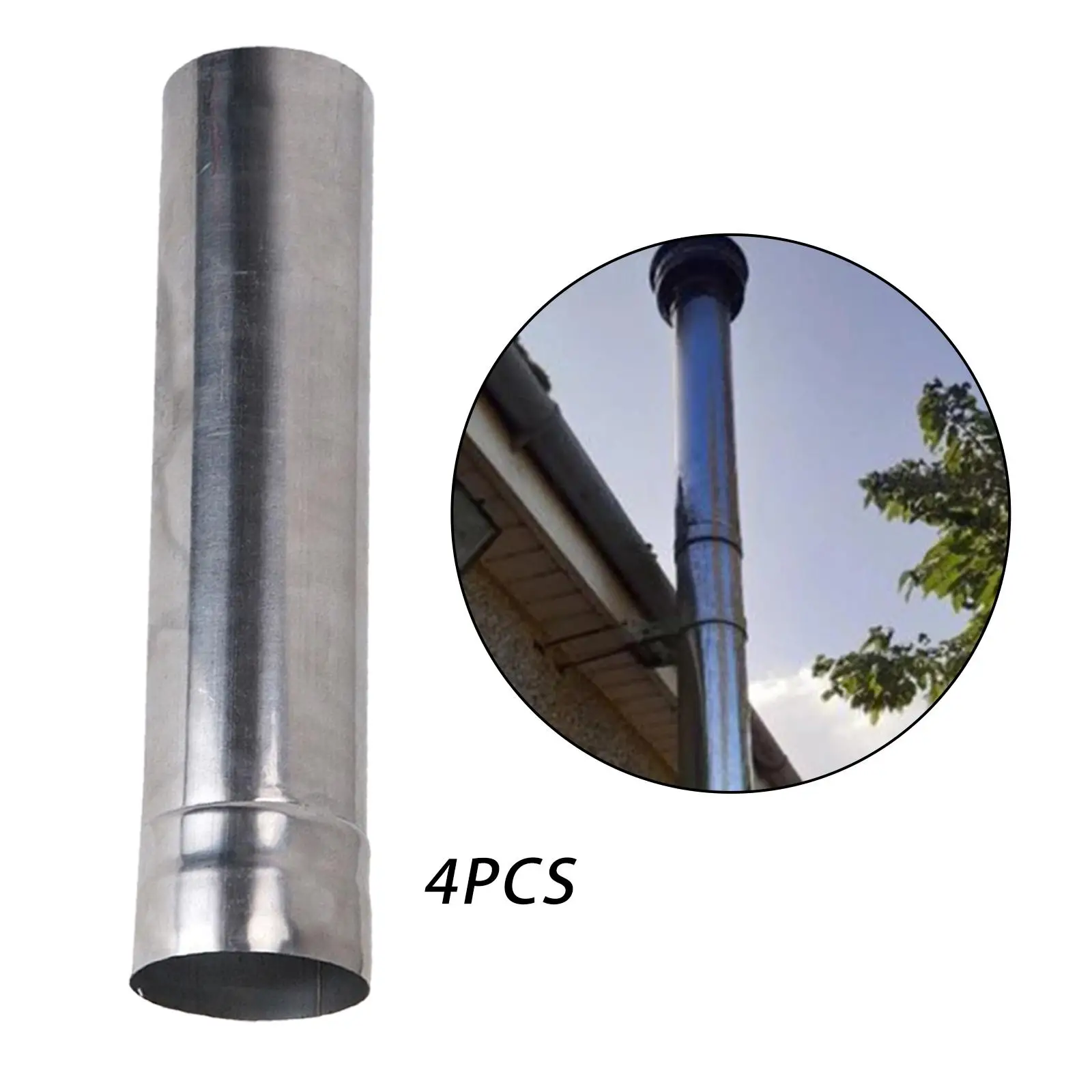 Portable Flue Extension Tubes Chimney Pipe Fireplace Fittings Exhaust Pipe