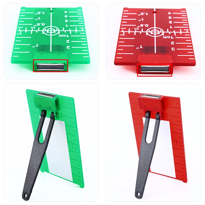 Red/Green Laser Levels Target Board Plastic Lase Level For Line Lasers Reflective Magnetic Plate Universal Magnetic Target