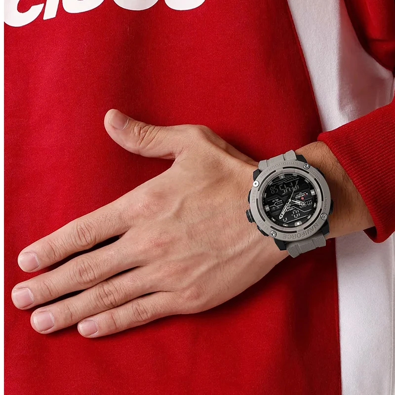 

NAVIFORCE креативные многофункциональные мужские наручные часы с силиконовым ремешком, ЖК-дисплей, электронные часы для мужчин, повседневные дикие мужские часы