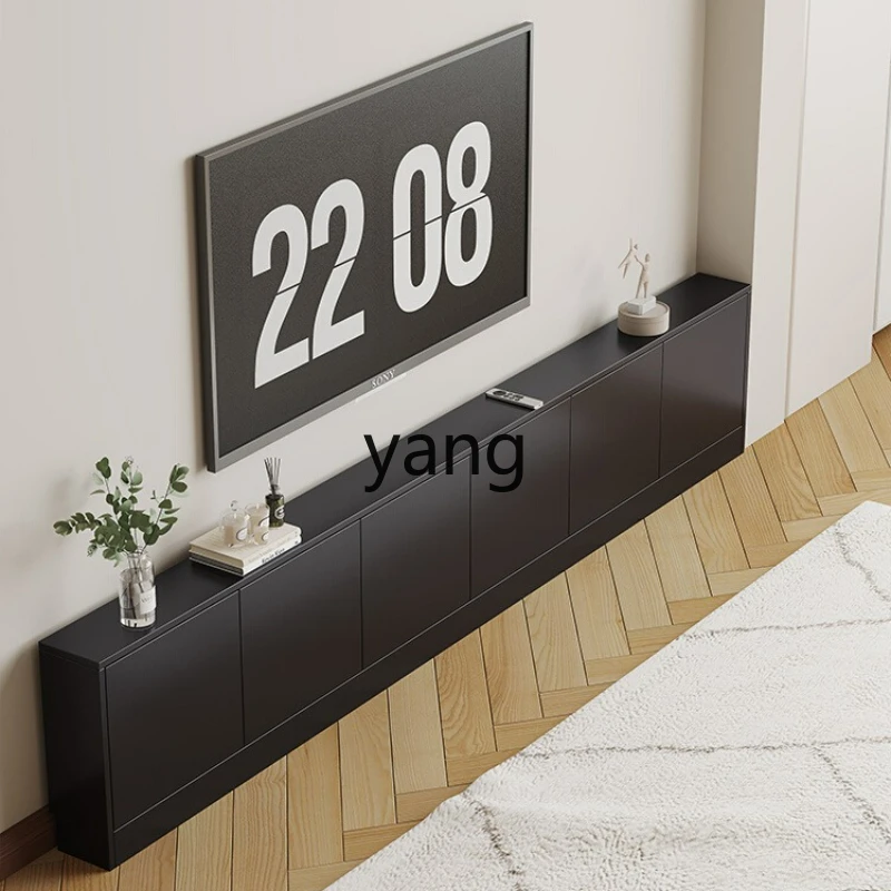 

LTT solid wood ultra-thin TV cabinet living room household storage locker small apartment floor cabinet