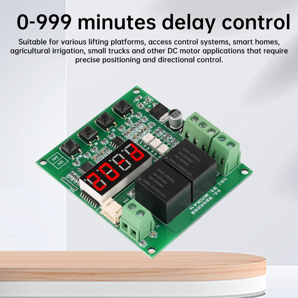 12V 24V Dc Motor Vooruit En Achteruit Controller Driver Module Met Limiet Timer Overstroomstalling 0-999 Minuten