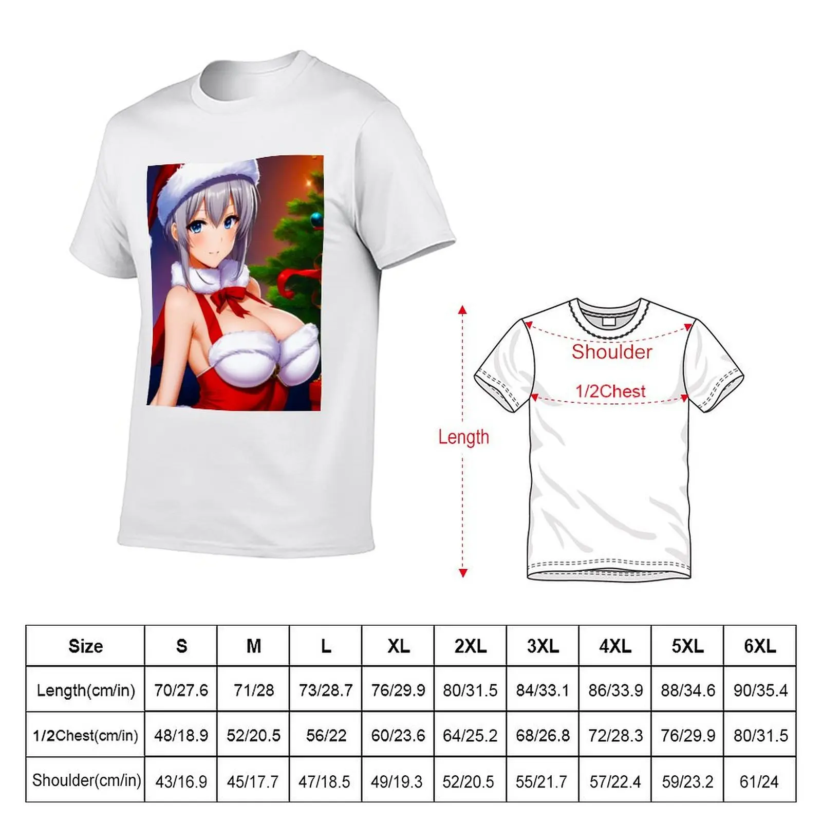 Kawaii Christmas Delights: Cute Otaku Girl's Hentai Wonders T-Shirt Minimalist Graphic Tee Shirt
