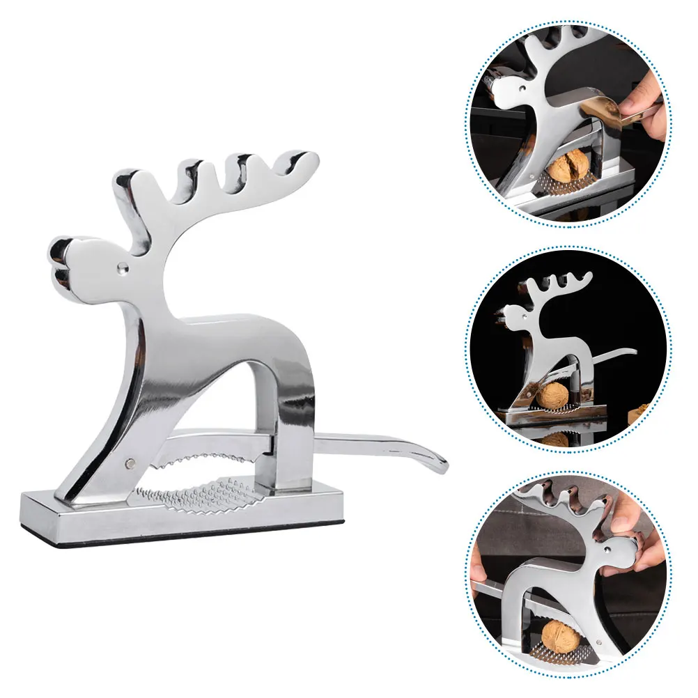 

Deer Shaped Walnut Clip Nutcracker Silver Pecan Clamp Multipurpose Kitchen Nutshell Opener Tool Walnuts Nuts Plier