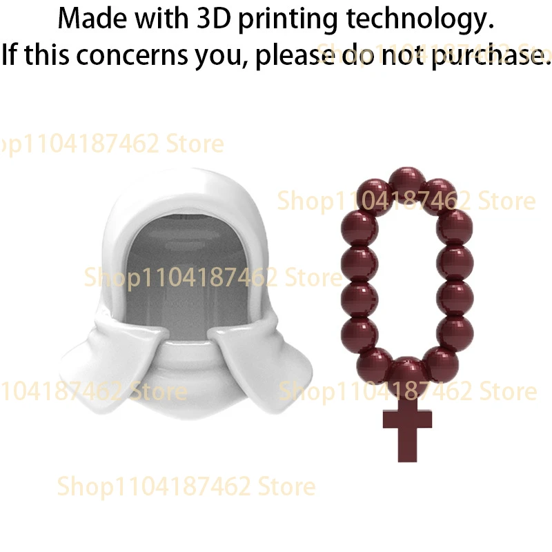 MOC Mittelalterliche Bausteine Priesterhut Umhang Scepter Dekorative Perlen Historische Figur Zubehör Kreative DIY Bausteine Spielzeug Geschenke