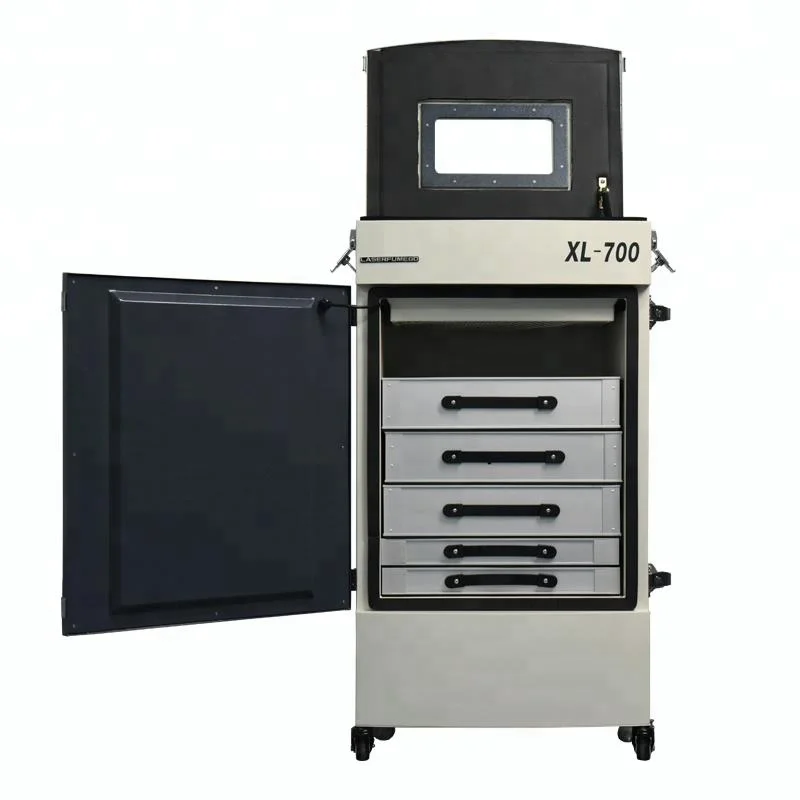 Professional 700W 0.3μm 99.97%  Extractor with H13 HEPA Filter+Carbon Filter for Co2 Laser Cutting/engraving/Welding
