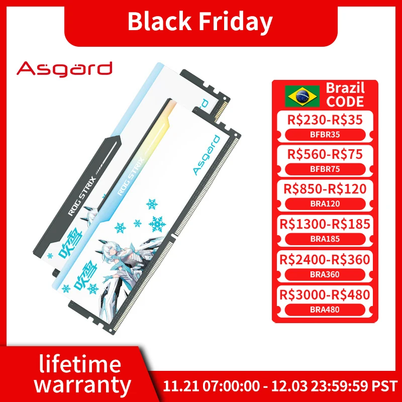 Asgard 32GB 16GBx2 DDR5 6000MHZ 6400MHZ 6800MHZ RGB Memory Strip ROG STRIX Joint Desktop Memory Strip Hynix A-die Particles CL32