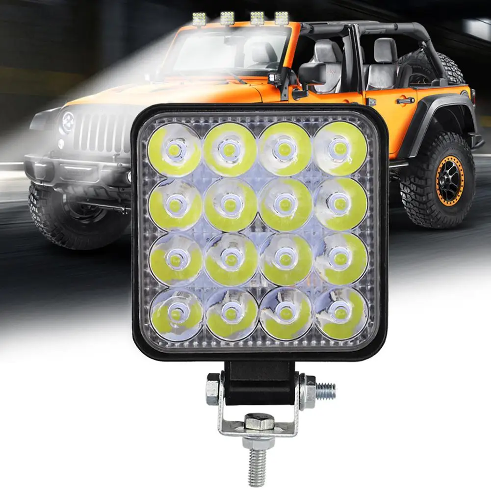 1pcs Car LED Bar Worklight Round Square Work Light Spotlight 12V Fog Waterproof High Quality Auto Lamp Light F8V7
