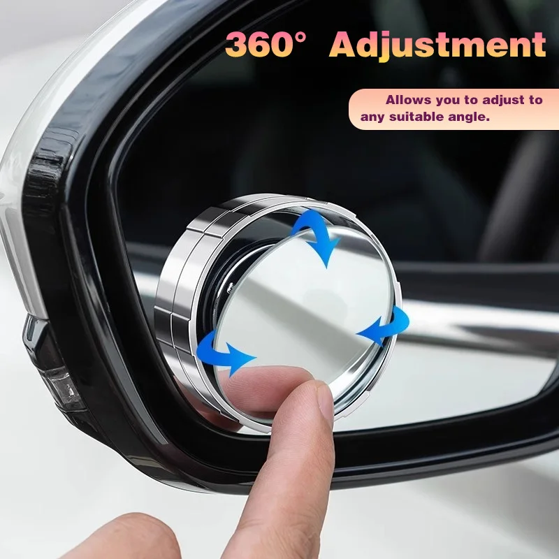 2pcs Car Auxiliary Rearview Mirror Suction Cup Mount 360 Degree Rotation Blind Spot Mirror Car Reversing Mirrors