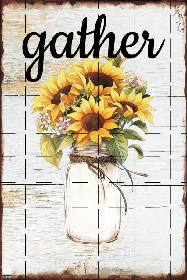 Gther Sunflower Wll rt Decor Sunflower Enjoy The Lttle Thngs Grden Poster Home Lvng Room Bedroom Grden Decor Grge Frmhouse Wll D