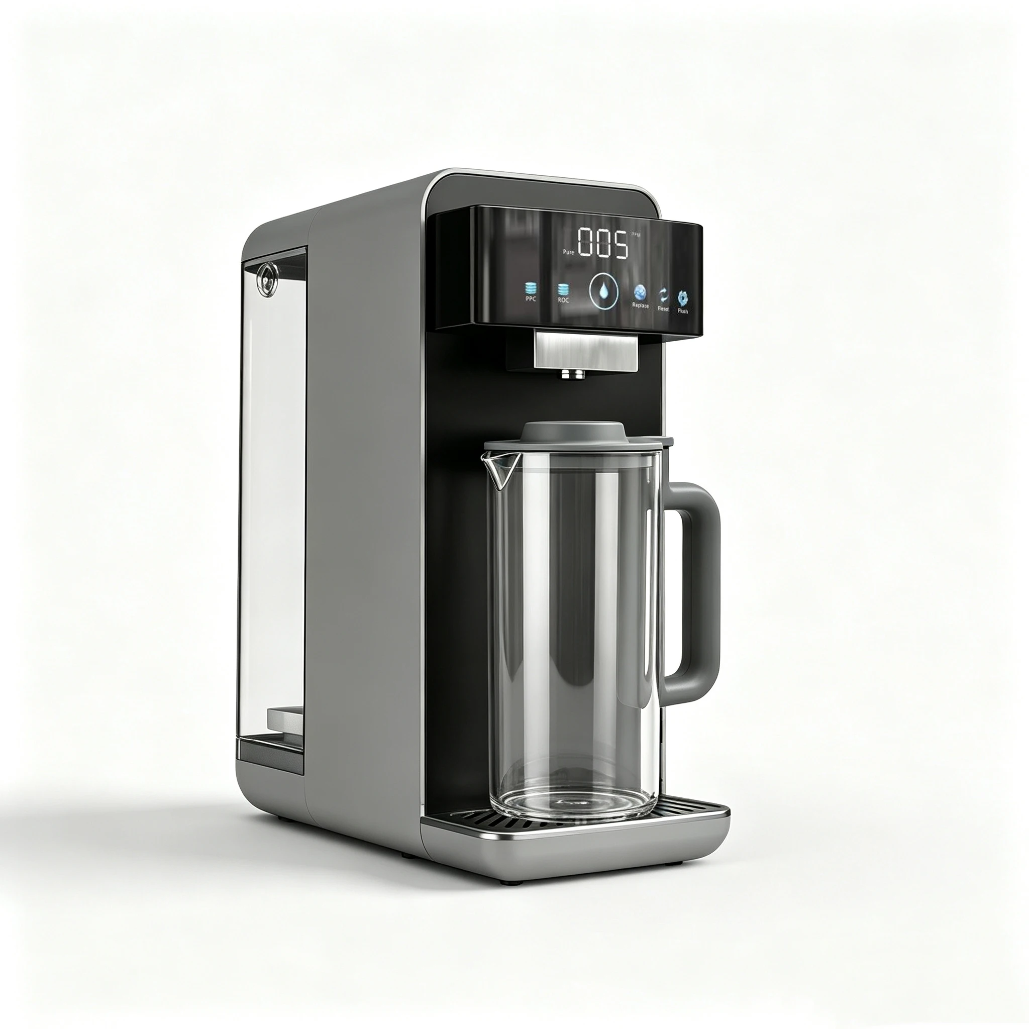 7 Stage 100G Reverse Osmosis Water Purifier TDS Display Glass Pitcher Remineralization Household Countertop Water Dispenser