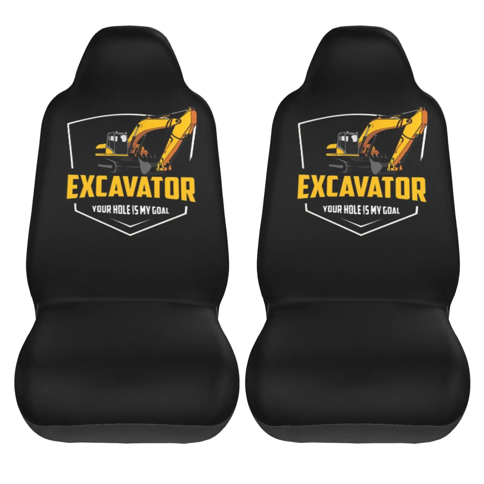 Escavatore Logo Coprisedile universale Cuscino del sedile Accessori per auto Four Seasons Interni per uomo Coprisedili per auto 2 pezzi
