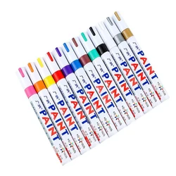 6 Pcs Colorful Permanent Paint Marker Waterproof White Markers tire tread rubber fabric Paint metal 12 Colors Paint Marker Pens