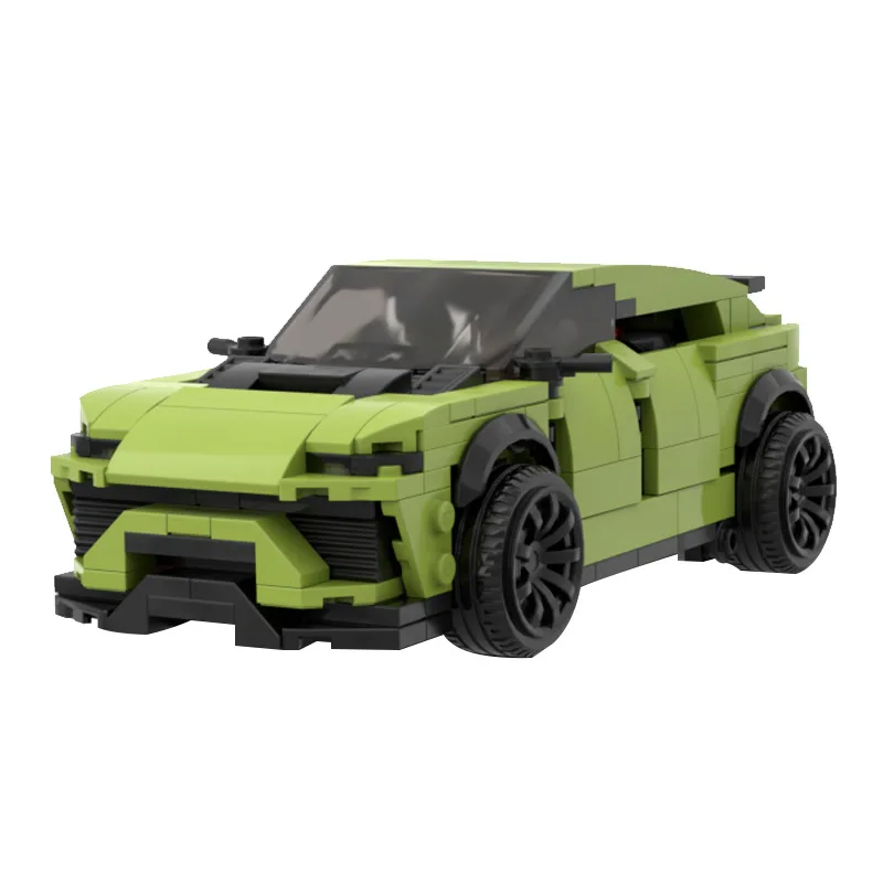 

New Lambos SUV Urus Huracan Sports Car Trailer Building Blocks Speed Racing Vehicle Bricks Garage Toys Christmas Gifts For Kids