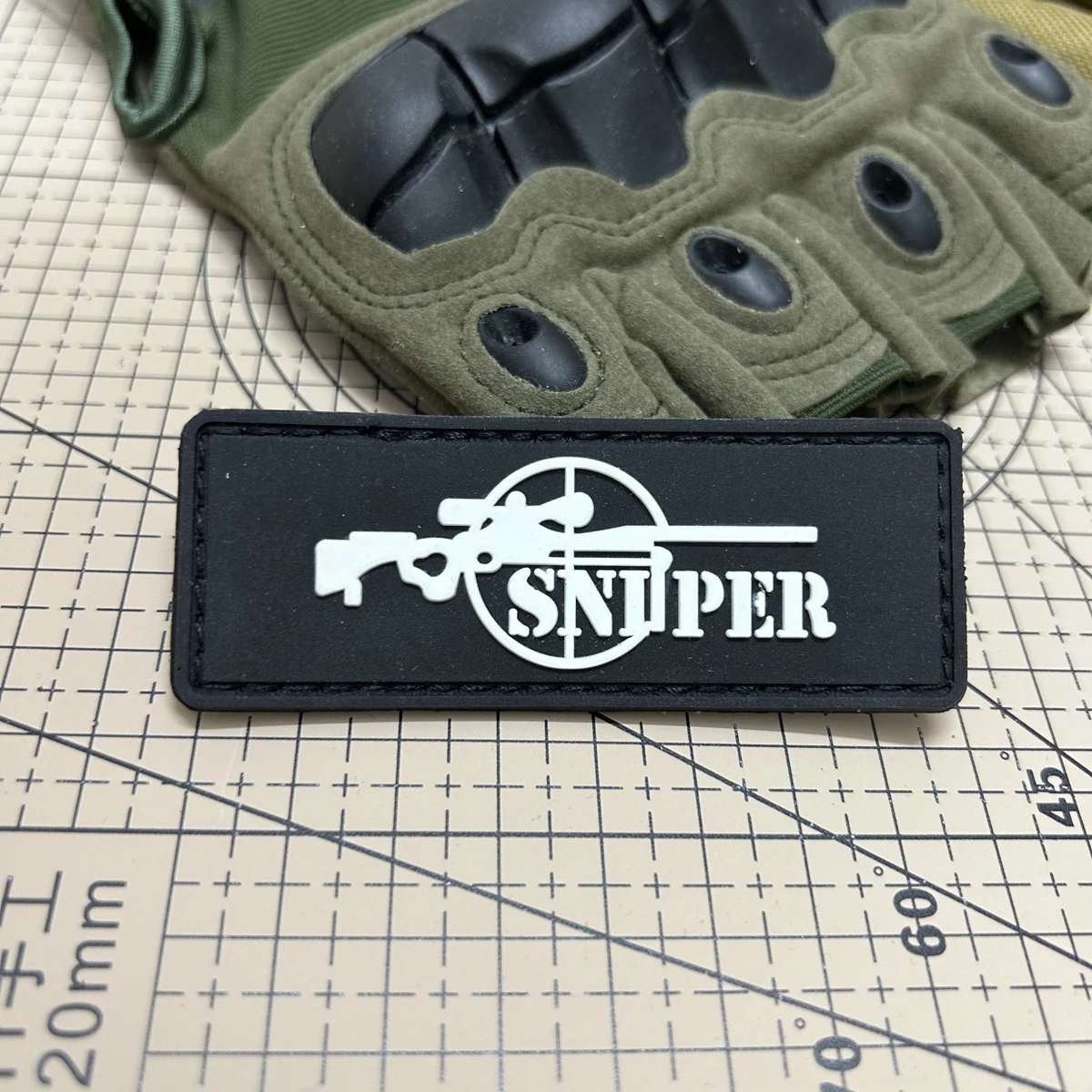 Sniper Rifle PVC Morale Patch Hook Backing for Jacket Backpack Outdoor Gear