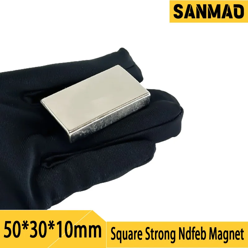 SanMao 50-30-10mm Block Rectangular Neodymium Magnets Strip Magnet Strong Fridge Magnet Block Strong Magnet Cuboid Powerful Perm