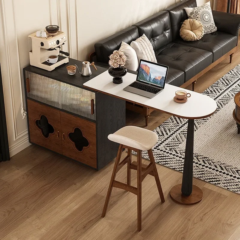 

Выдвижной барный шкаф из массива дерева, приставной шкаф для обеденной зоны, вращающийся барный шкаф-перегородка для прихожей и гостиной