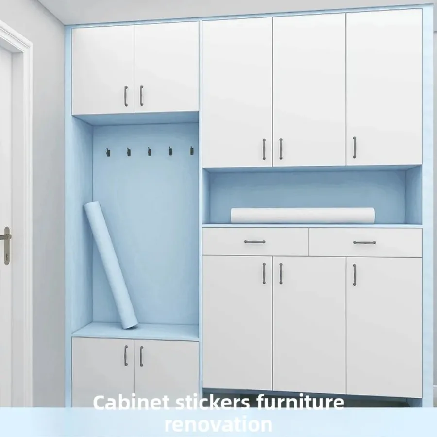 Muebles Skin Texture Thick Oil Proof Stickers Waterproof Kitchen Cabinets Armoire Self Adhesive Wall Paper PVC Contact Paper