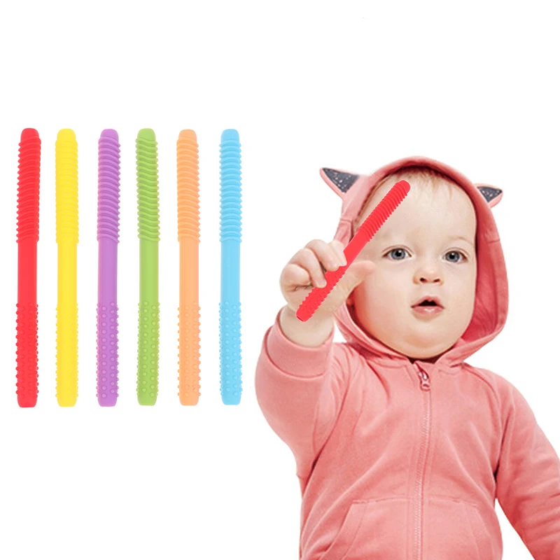 어린이 씹는 튜브 언어 치료 치아 마사지기 속이 빈 어금니 빨대 아기 치발기 손잡이 구강 근육 훈련 치아발육 장난감