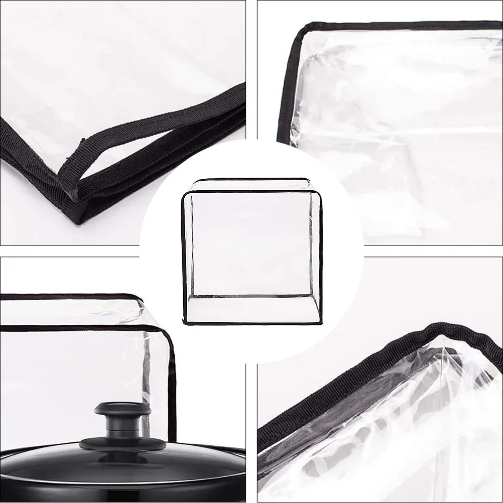 PVC Pressure Cooker Cover Transparent Dustproof Waterproof Foldable Easy Storage Portable Protective Cover for Electric Pressure