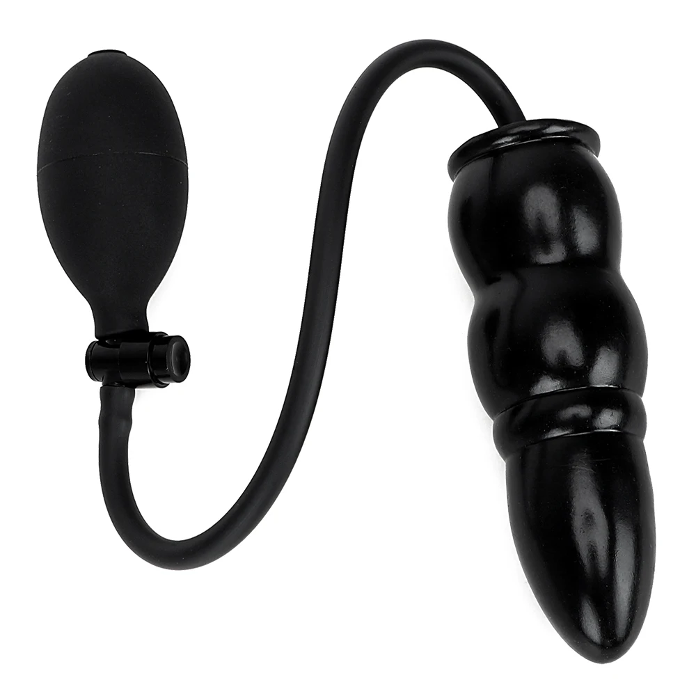 Soft Large Black Pump Up Air-filled Inflatable Anal Plug Dildo Butt Plug Anal Dilator Anus Massager Sex Toys For Men Woman Gay