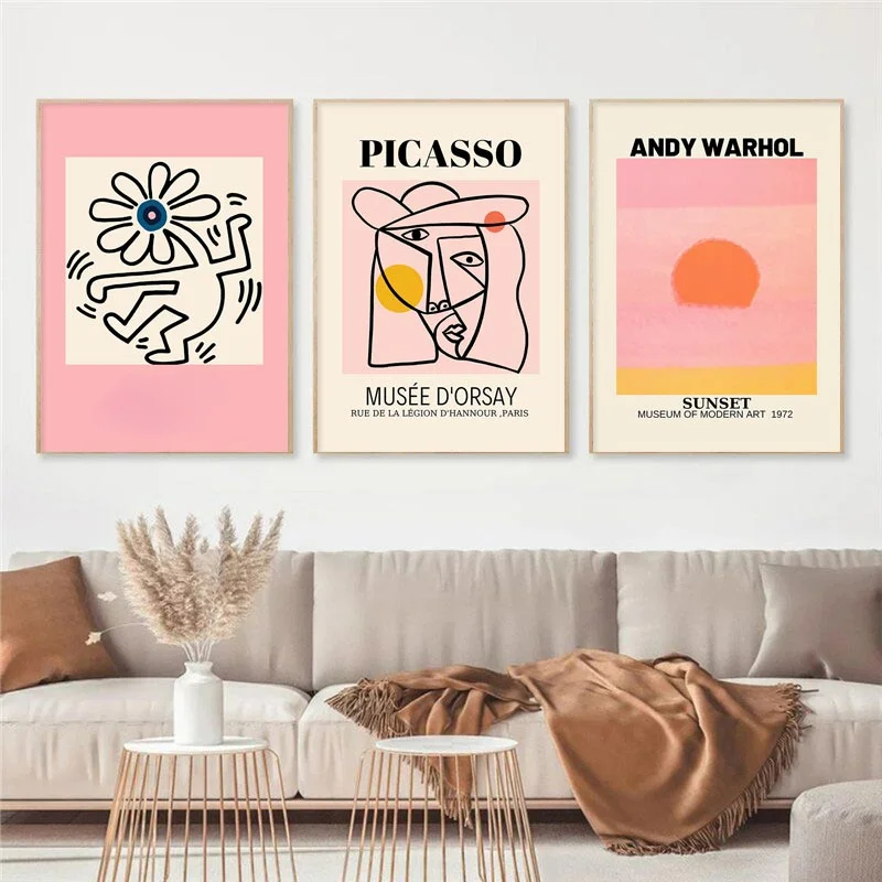 

Gallery Wall Art Picasso Poster and Print Keith Sunset Canvas Painting Wall Posters for Living Room Home Decor