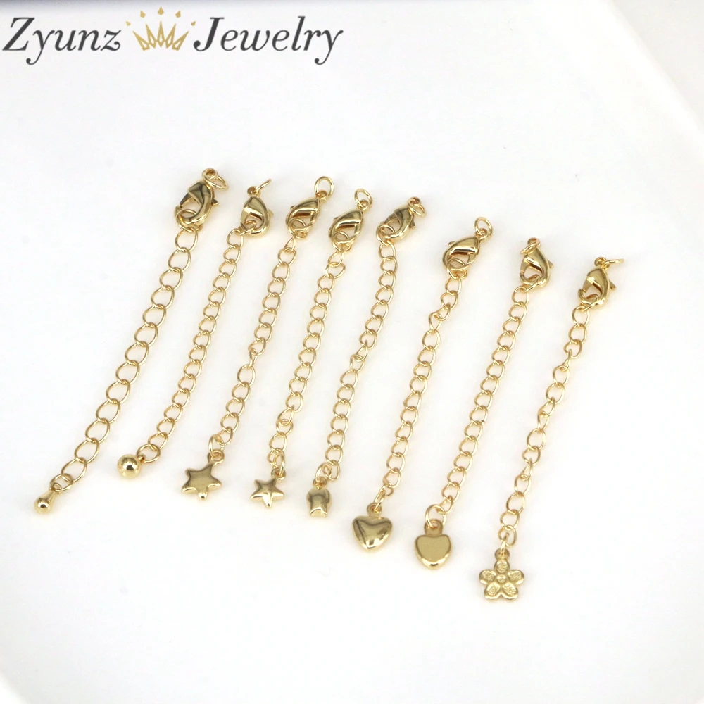 

50PCS, Lobster Clasps Connector With Extended Extension Tail Chain For Jewelry Making Findings