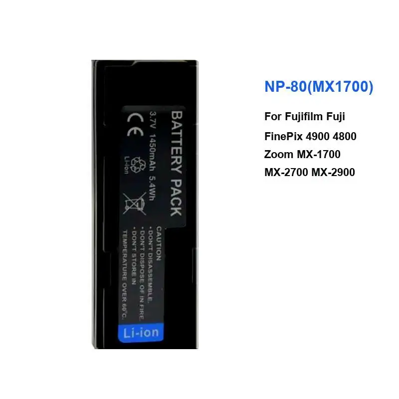 

High Quality Batteries for Fujifilm Fuji FinePix 4900 4800 Zoom MX-1700 MX-2700 MX-2900 MX-48 Battery Bateria Warranty + NO
