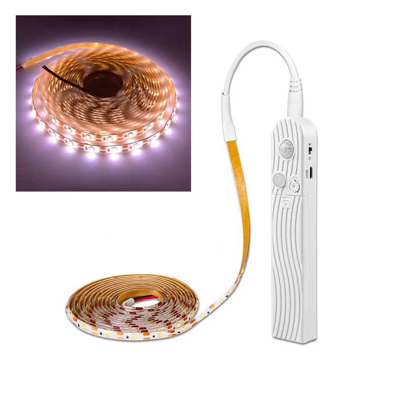 Led Strip For Kitchen 2835 Sensor Movement Recargable Usb Tape Night Lamp Bedroom Cabinet Closet Light Under Furniture Backlight