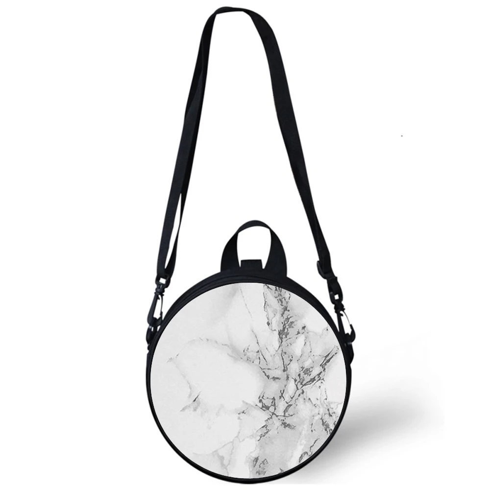 

marble stone veins Child kindergarten Bag 3D Print Crossbody Shoulder Bags For School Women Mini Round Bagpacks Rugtas Bag