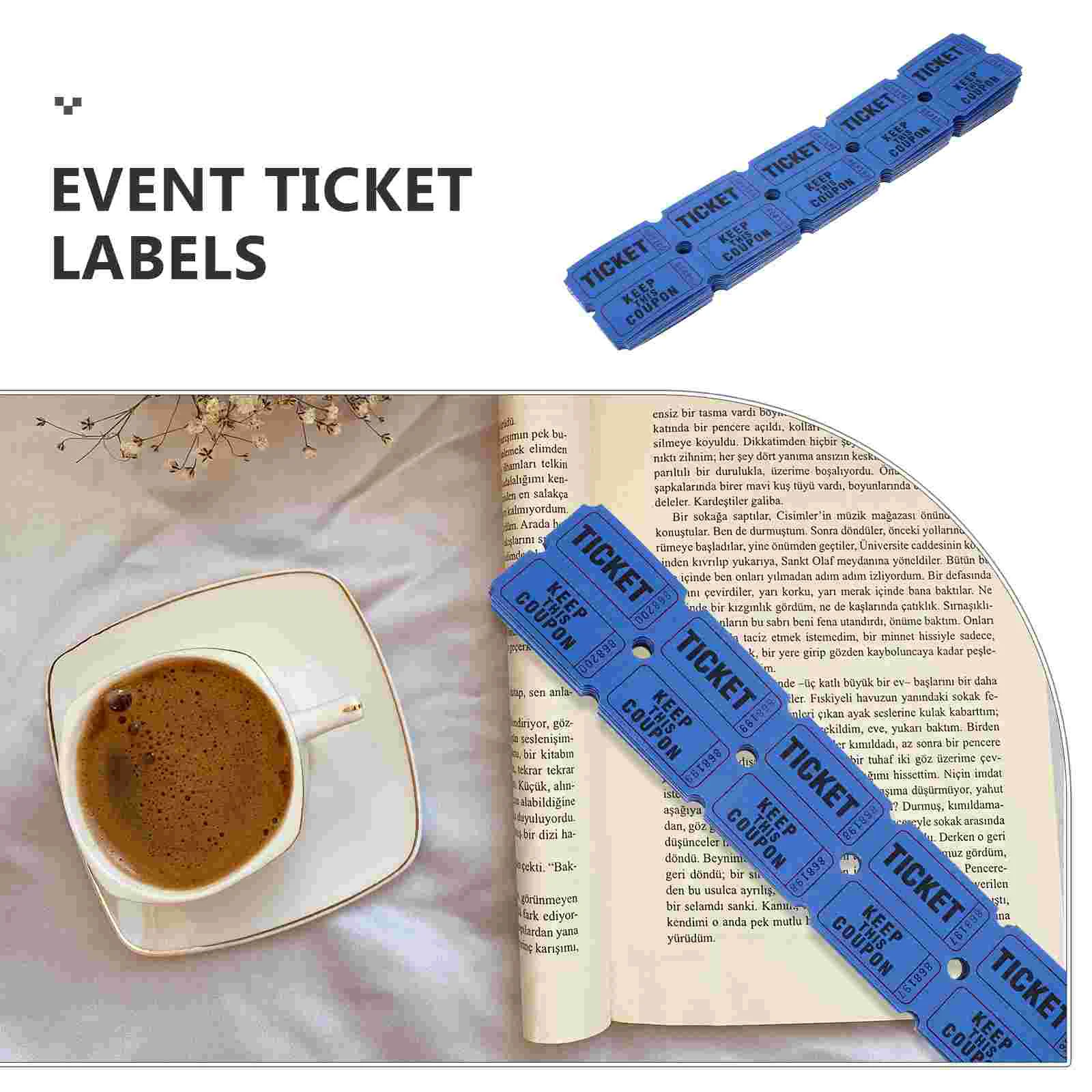 100 Pcs Lottery Draw Tickets Raffle Single Concert for Events Entrance Labels Paper Bulk