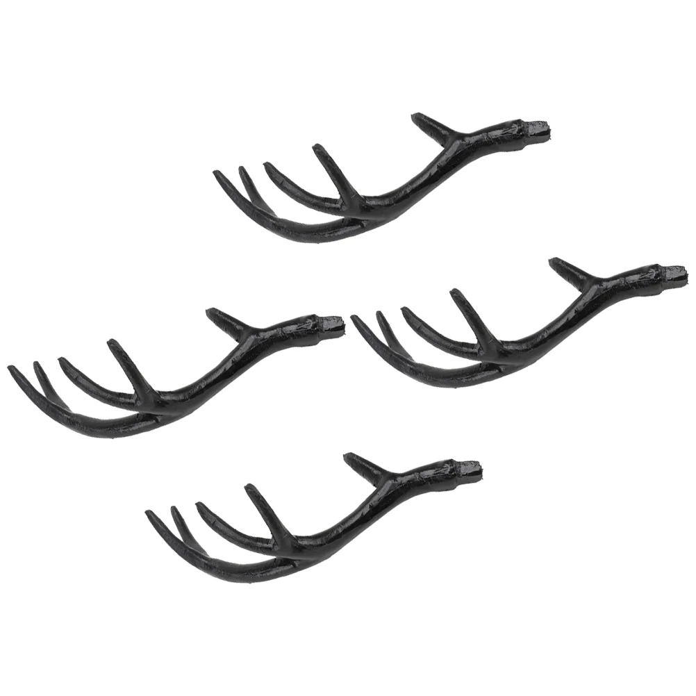 2 คู่ประดิษฐ์ Antlers กวางสําหรับงานฝีมือของเล่นลูกสุนัขฮาโลวีนแถบคาดศีรษะอุปกรณ์เสริมเครื่องประดับแตรพลาสติก Mini