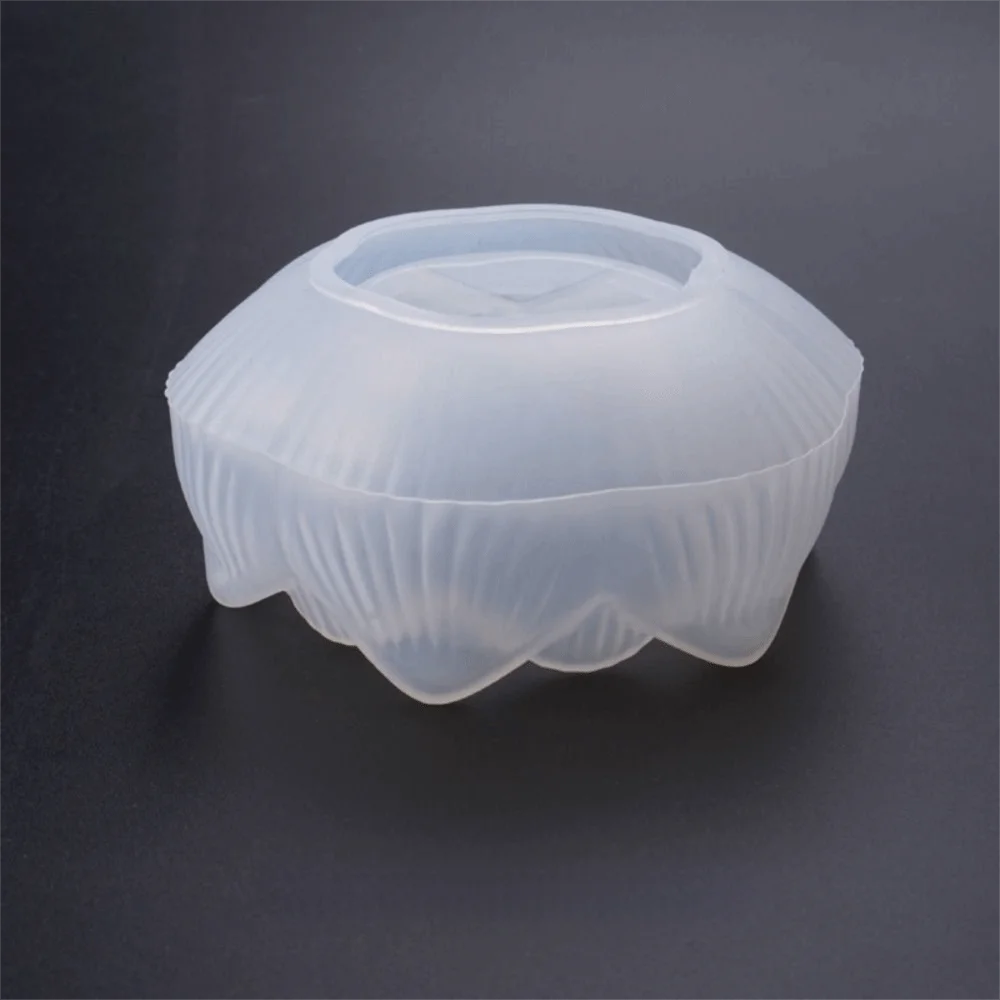 Siliconen Lotusbloem Siliconen Mal DIY Ronde Vorm Sieraden Doos Schimmel Handgemaakte 3D Design Kaars Pot Schimmel Woondecoratie