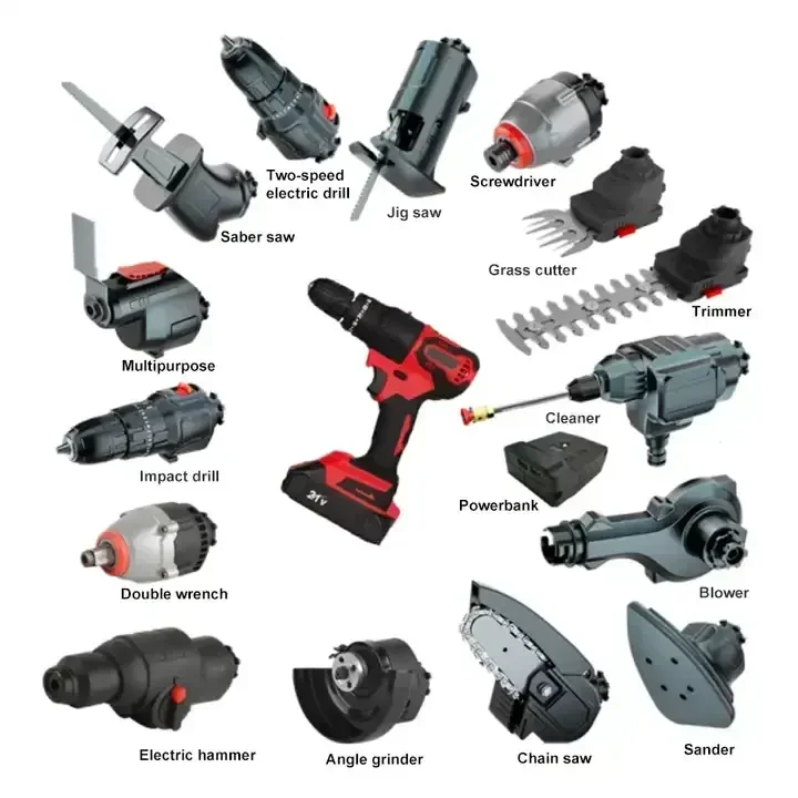 Cordless Electric Screwdriver Multi-Head Power Drill Set Power Tool Battery Drill Impact Wrench Brushless Motor Tool Combo Set